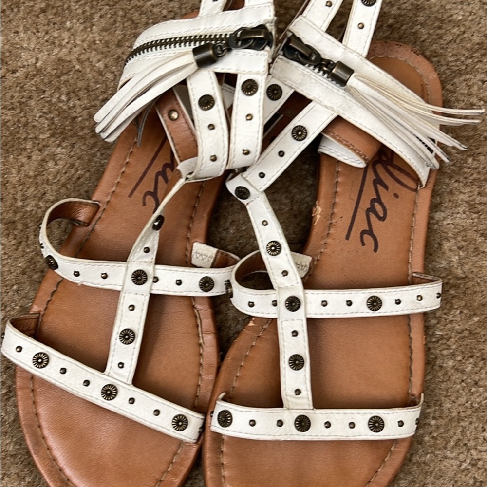White Studded Sandals